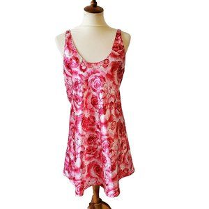 Evandale Intimates  Womens Rose Print Chemise Nightgown Size Large  Pink